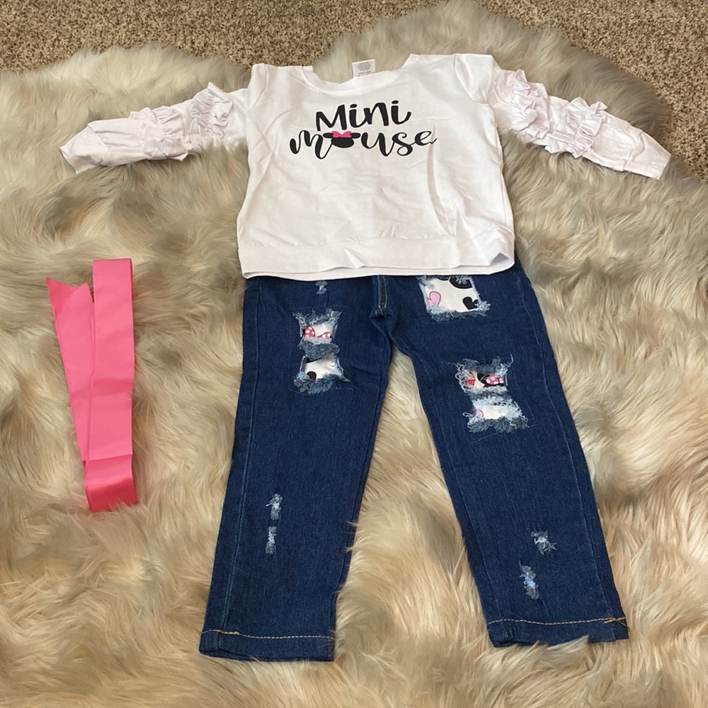 NWT GIRLS size 3T MINNIE MOUSE 3 piece set